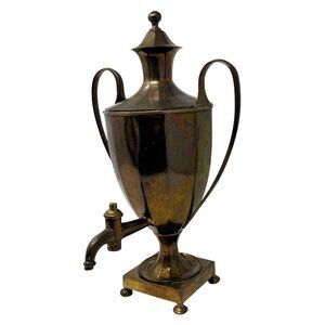 Antique Brass Russian Samovar Urn Spigot Vessel Tea Hot Water